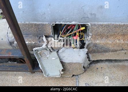 old brittle junction box|uncovered electrical boxes.